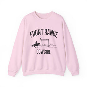 Buy light-pink Front Range, Colorado Sweatshirt - Mountain Cowgirl Graphic Crewneck