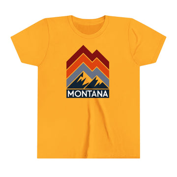 Buy gold Montana Youth Shirt - Retro Mountain Montana Kid's T-Shirt