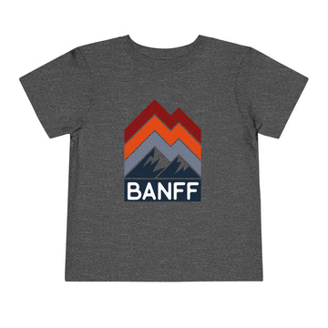 Buy dark-heather-grey Banff, Canada Toddler T-Shirt - Retro Palm Tree Toddler Banff Shirt
