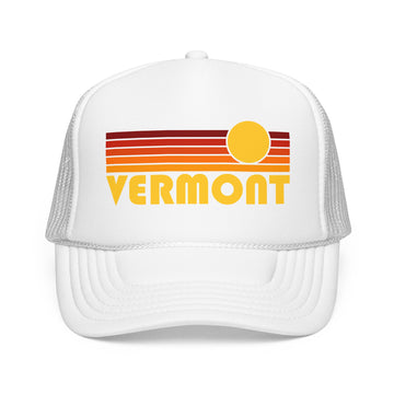Buy white Vermont Retro Sunset Trucker Hat