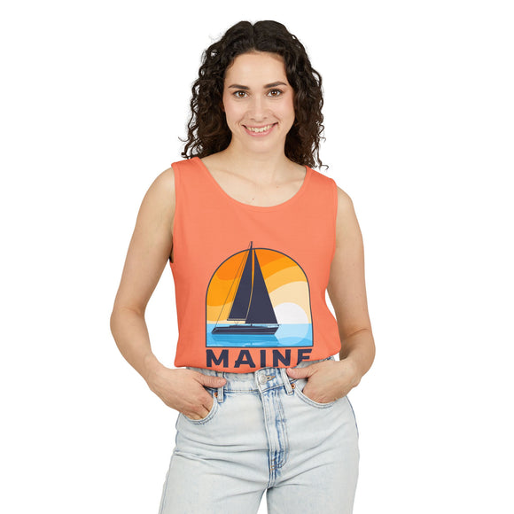 Maine Sailboat Tank Top | Comfort Colors 100% Cotton
