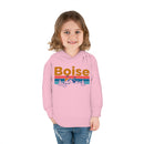Boise Toddler Hoodie - Retro Mountain Sun Unisex Boise Toddler Sweatshirt-20