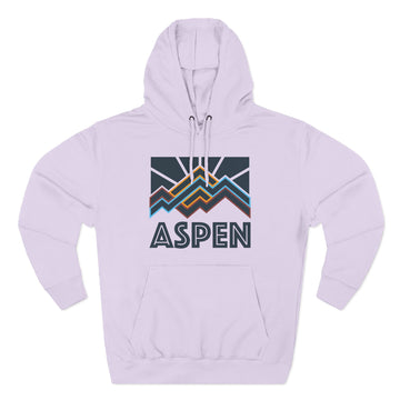 Buy lilac Aspen, Colorado Hoodie - Retro Mountain Unisex Sweatshirt
