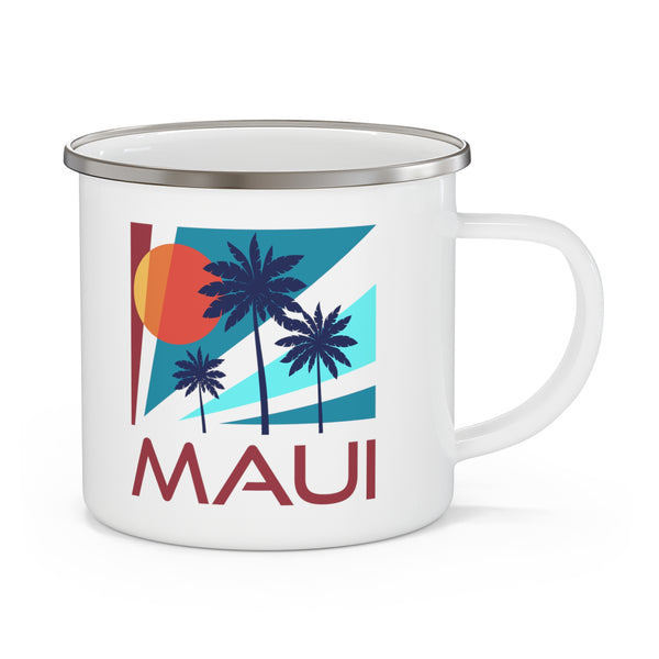 Maui, Hawaii Camp Mug - Retro Enamel Campfire Maui Mug