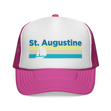 Buy pink St Augustine, Florida Retro Sailboat Trucker Hat