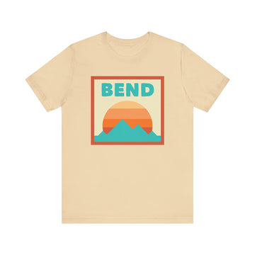 Buy soft-cream Retro Bend, Oregon T-Shirt, Mountain Sun Tee, Unisex Graphic Shirt, Vintage Bend, Oregon Top, Outdoor Adventure Clothing