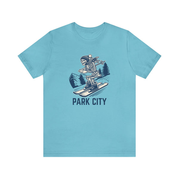 Park City, Utah T-Shirt - Skeleton Skier Unisex Park City Shirt