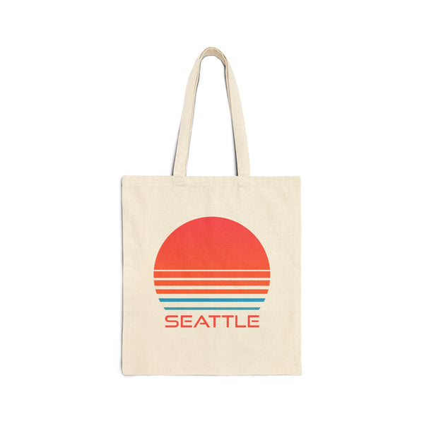 Seattle, Washington Retro 80s Cotton Canvas Seattle Tote Bag