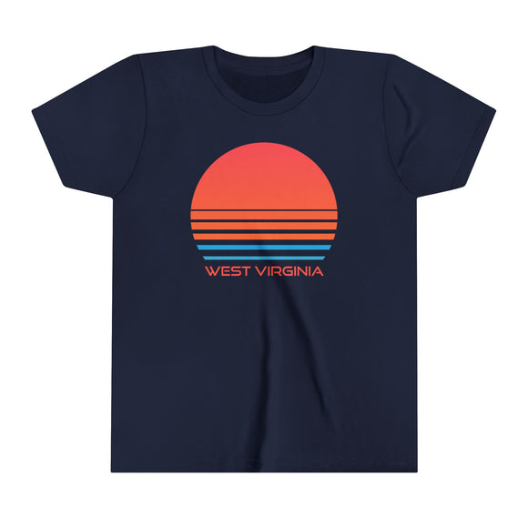West Virginia Youth Shirt - Retro 80s West Virginia Kid's T-Shirt