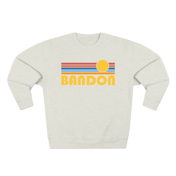 Premium Bandon, Oregon Retro Sun Graphic Sweatshirt