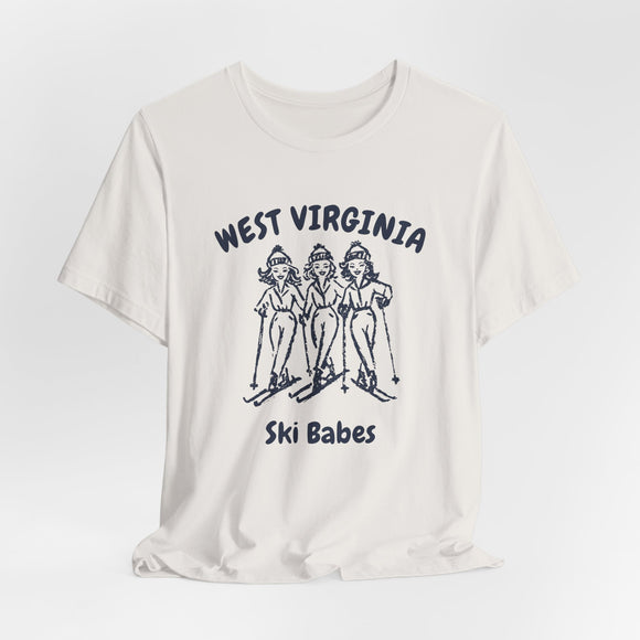 West Virginia Ski Babes T‑Shirt — Retro Skiing Graphic Tee