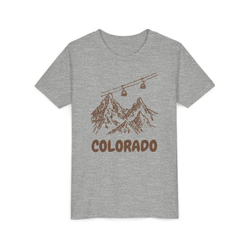 Buy athletic-heather Colorado Youth T-Shirt — Vintage Gondola Ski Mountain Tee