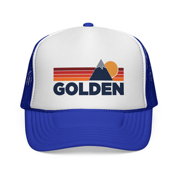 Buy royal Golden, Colorado Retro Mountains Trucker Hat - Vintage Style Golden Cap