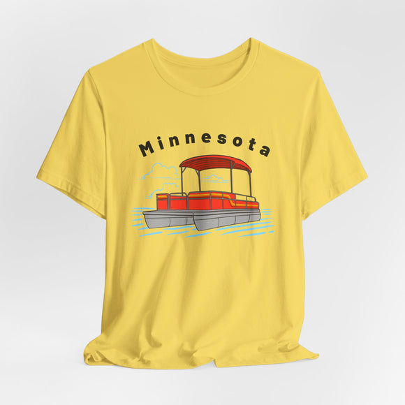 Minnesota T Shirt - Retro Pontoon Boat Minnesota Tee