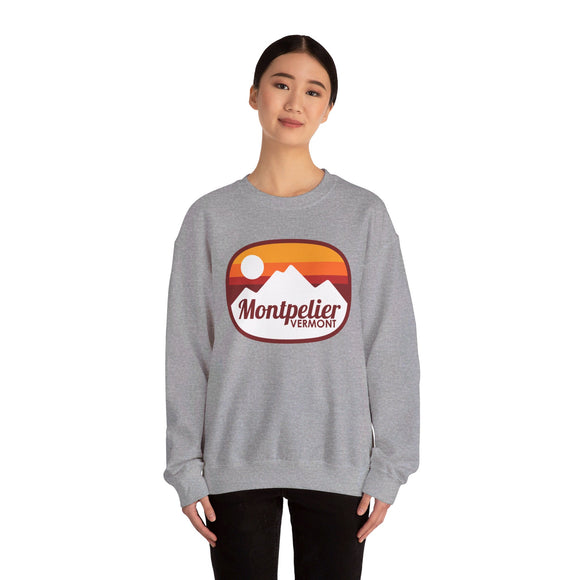 Montpelier, Vermont Sweatshirt - Unisex Retro Ombre Crewneck Montpelier Sweatshirt