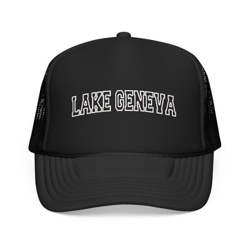 Lake Geneva, Wisconsin Trucker Hat — Vintage College Foam Mesh Lake Geneva Cap - 0