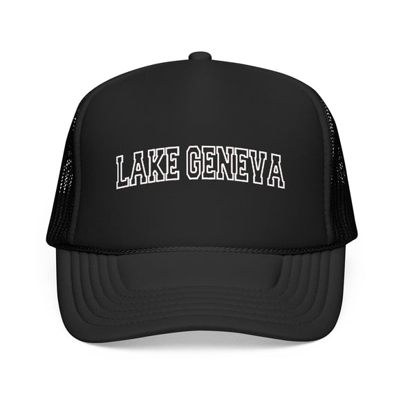 Lake Geneva, Wisconsin Trucker Hat — Vintage College Foam Mesh Lake Geneva Cap