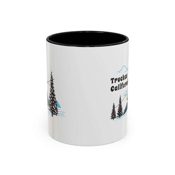 Truckee, California Retro Snow Skiing Mountain 11 oz Mug, Ski Lodge Decor Coffee Cup, Mountain Gondola  Lover Gift, Retro Skiing Mug