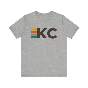 Buy athletic-heather Kansas City, Missouri tee - KC t shirt retro stripes