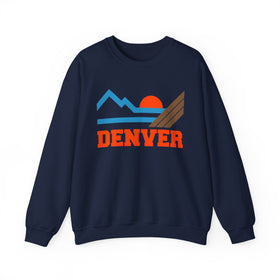 Buy navy Denver, Colorado Sweatshirt - Mountain Denver Crewneck Sweatshirt