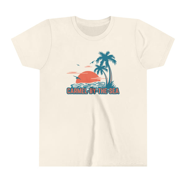 Carmel by the Sea, California Youth Shirt - Retro Palm Tree Carmel by the Sea Kid's T-Shirt