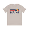 Retro Alaska T-shirt, Mountain Tee, Vintage Alaska Unisex Jersey Shirt, Outdoor Hiking Apparel