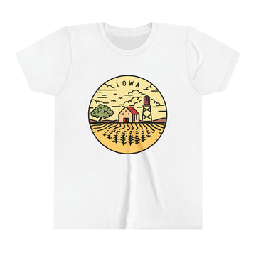 Buy white Iowa Youth T-Shirt - Unisex Kids Iowa Shirt