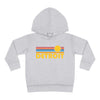 Detroit, Michigan Toddler Hoodie - Retro Sunrise Unisex Detroit Toddler Sweatshirt