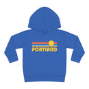 Portland, Oregon Toddler Hoodie - Retro Sunrise Unisex Portland Toddler Sweatshirt-4