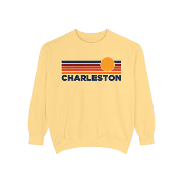 Charleston, South Carolina Sunset Stripes Sweatshirt | Comfort Colors - 100% Cotton