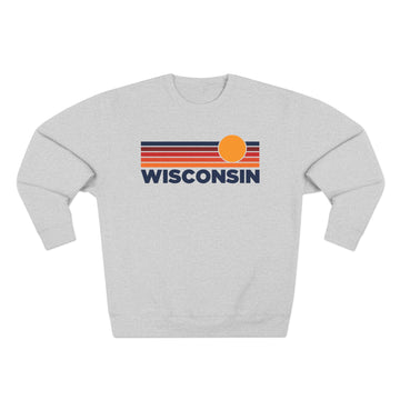 Buy heather-grey Premium Wisconsin Sun Graphic Sweatshirt