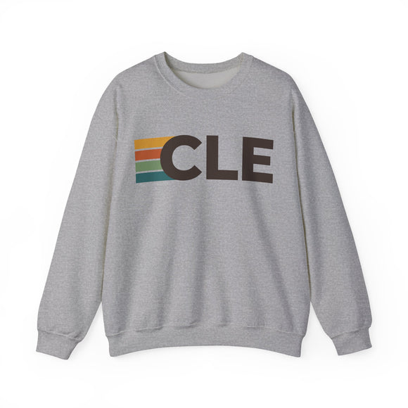 Cleveland, Ohio CLE Retro Stripe Sweatshirt