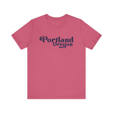Buy heather-raspberry Portland, Oregon Graphic Tee, Casual T-Shirt, Vintage Style Shirt