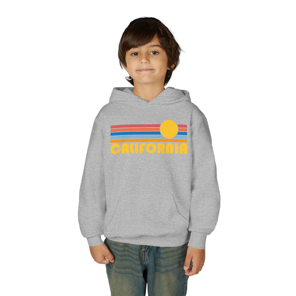 California Youth Hoodie, Retro Sunrise California Youth Sweatshirt