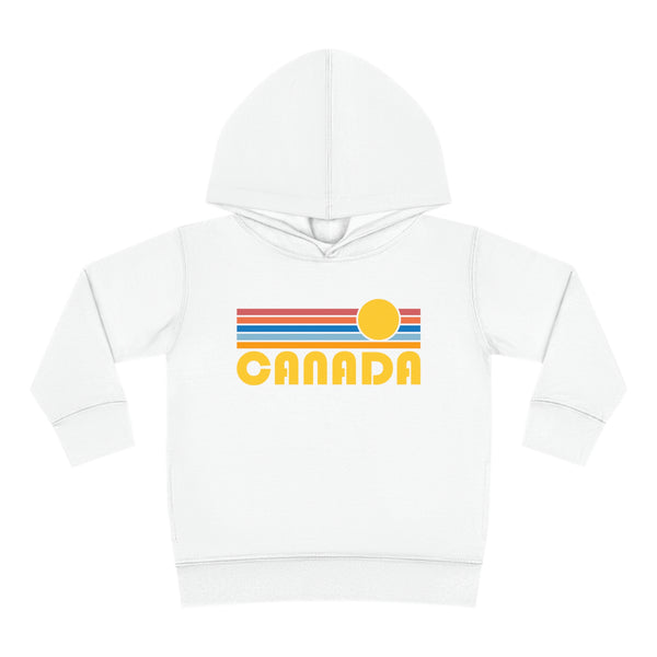 Canada Toddler Hoodie - Retro Sunrise Unisex Canada Toddler Sweatshirt