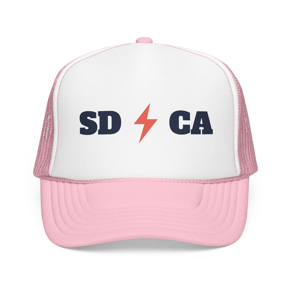 San Diego, California Retro Trucker Hat - Lightning Foam Cap