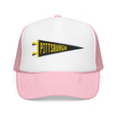 Pittsburgh, Pennsylvania Pennant Trucker Hat — Retro Flag Foam Cap-3