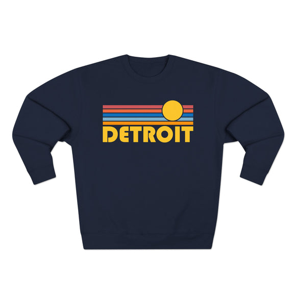 Premium Detroit, Michigan Retro Sun Graphic Sweatshirt