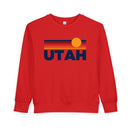 Utah Toddler Sweatshirt - Retro Sun Utah Toddler Crewneck Sweatshirt-5
