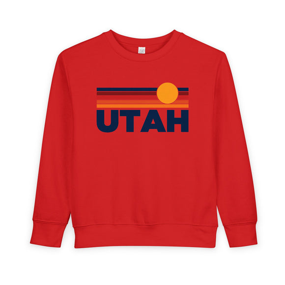 Utah Toddler Sweatshirt - Retro Sun Utah Toddler Crewneck Sweatshirt