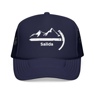 Kids Salida, Colorado Trucker Hat Foam Boulder - Youth Cap on white background