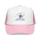 Kids Jackson Hole, Wyoming Snow Ski Trucker Hat - Youth Cap on white background