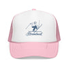 Kids Steamboat, Colorado Snow Ski Trucker Hat - Youth Cap on white background