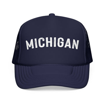 Kids Michigan Trucker Hat - Youth Snapback Cap on white background