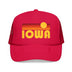 Kids Iowa Retro Sunset Trucker Hat - Youth Snapback Cap