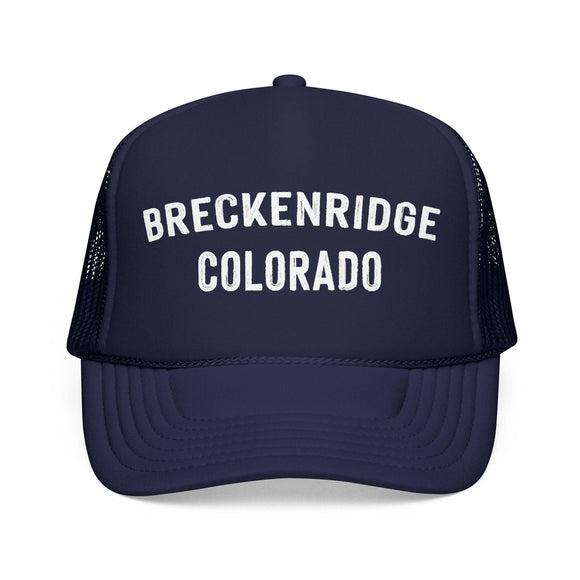 Kids Breckenridge, Colorado Trucker Hat - Youth Snapback Cap on white background