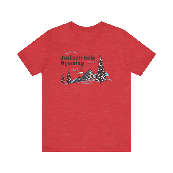 Jackson Hole, Wyoming T-Shirt - Retro Ski Mountain Gondola Unisex Jackson Hole Shirt