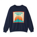 Retro Jackson Hole, Wyoming Sweatshirt, Mountain Sun Design, Unisex Crewneck, Gift for Outdoorsy Friends, Vintage Jumper-3