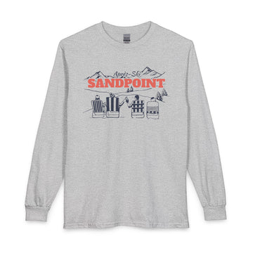 Sandpoint, Idaho Après-ski Long Sleeve Shirt - Mountain Retro Skiing