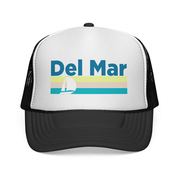 Del Mar Retro Sailboat Trucker Hat